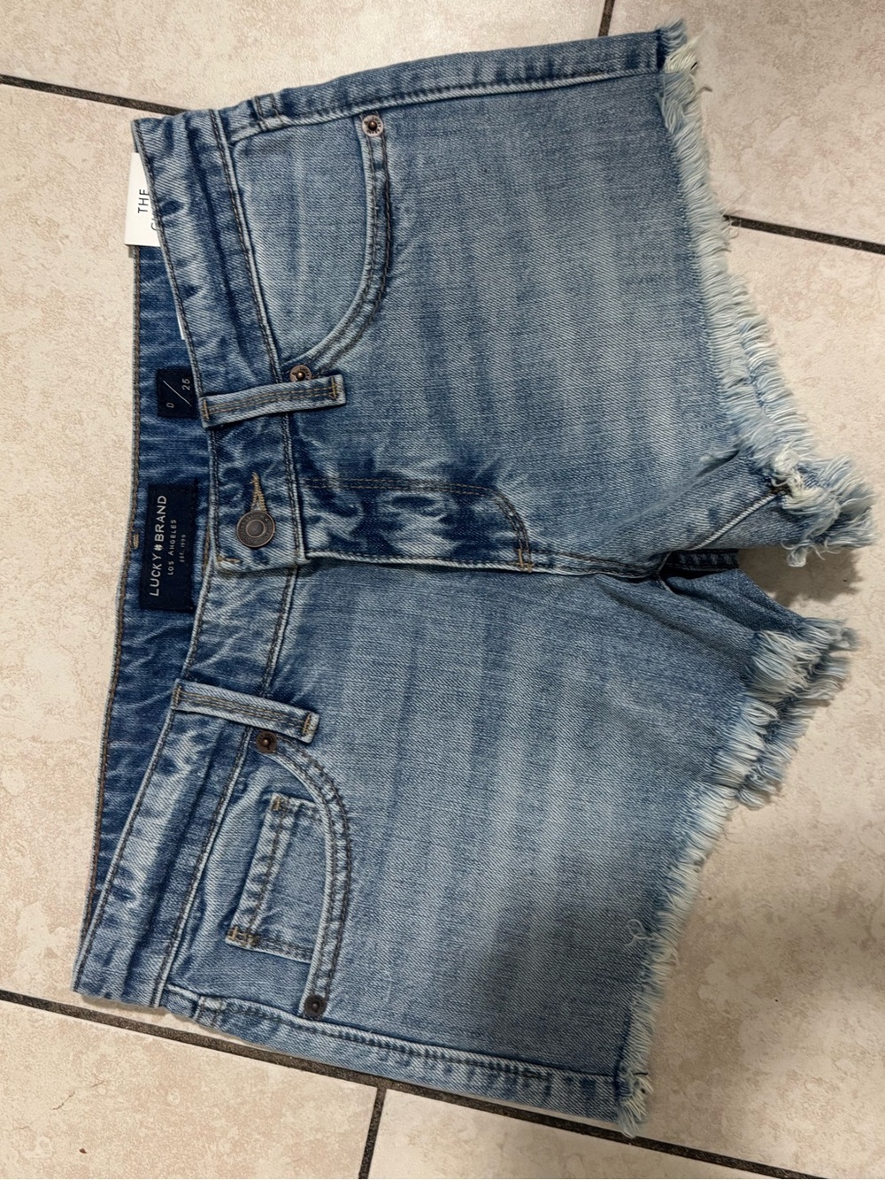 Lucky Brand Light Blue Denim Jean Shorts with Frayed Hem